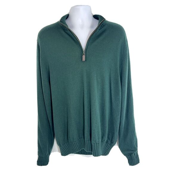 Martin Mens XL 100% Merino Wool 1/4 Zip Sweater Jacket Fully Lined Dark Green - Picture 14 of 14